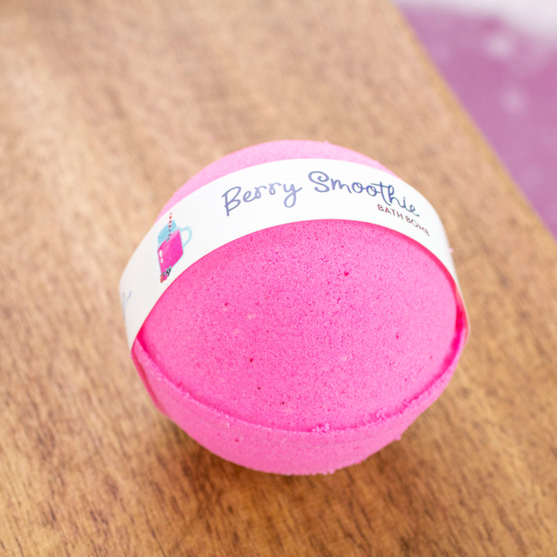 berry smoothie large round pink bath bomb