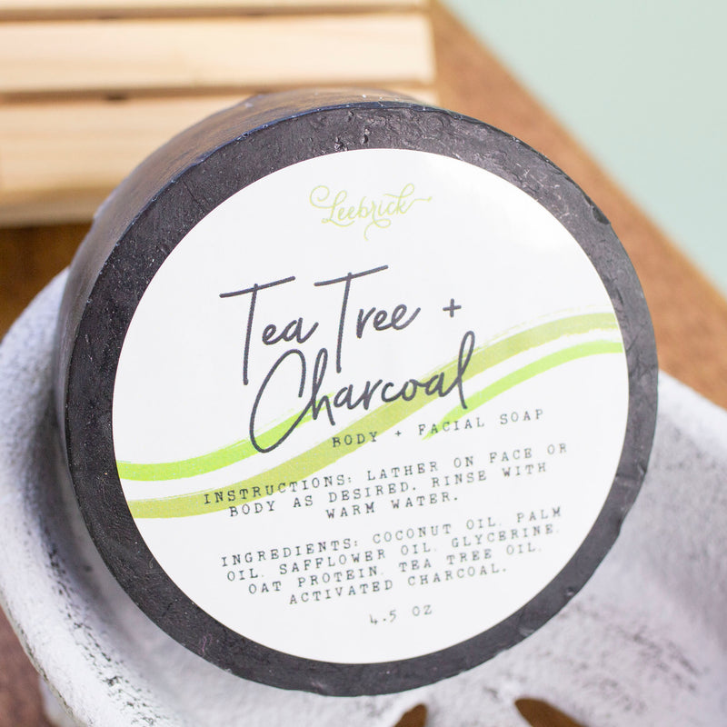 Charcoal + Tea Tree Essential Oil Bar Soap