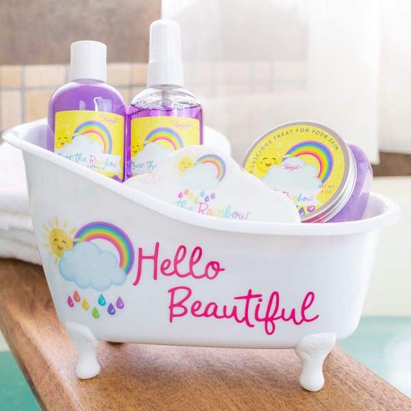 Over the rainbow bath tub gift set