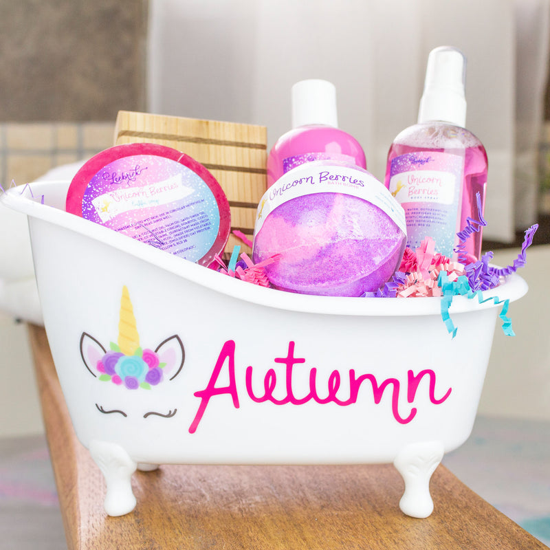 Personalized unicorn bath and body gift