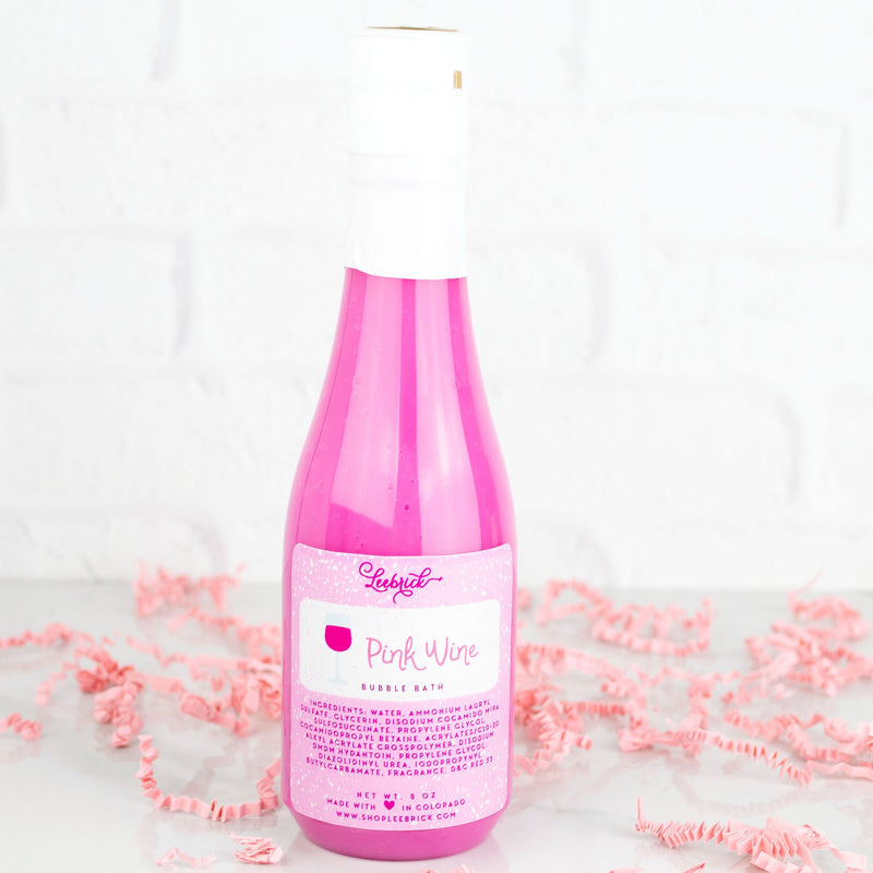 Bottle of Pink Wine Bubble Bath