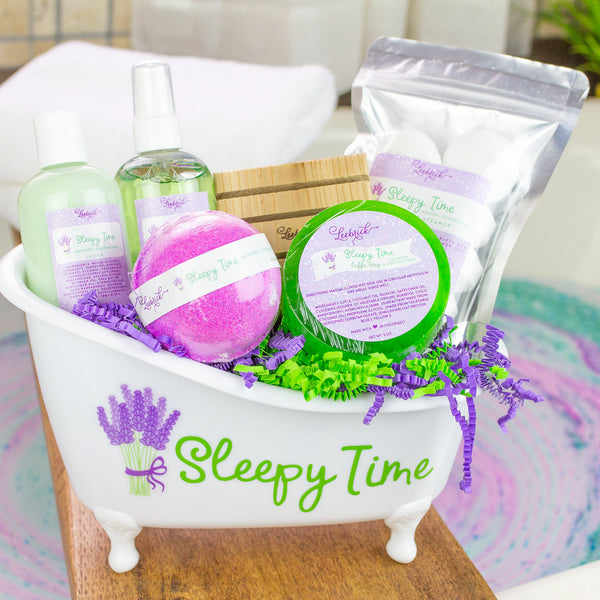 Sleepy Time spa gift set with reusable tub
