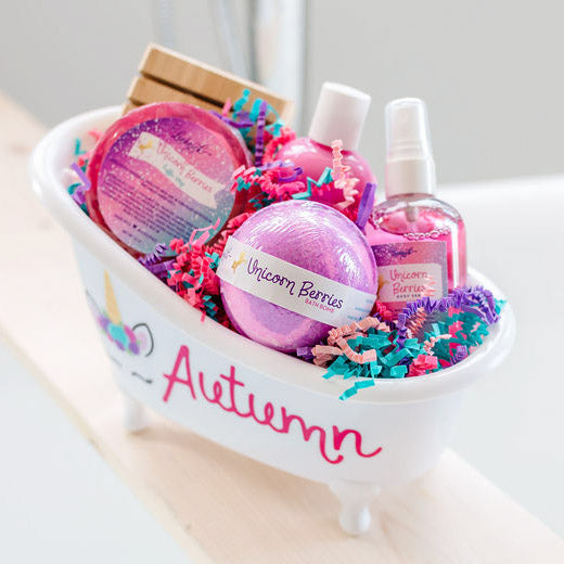 Personalized Unicorn Berries Bathtub Gift Set